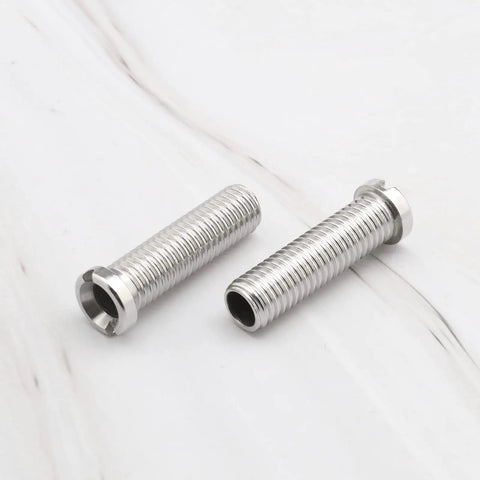Two Pack Stainless Steel Sink Strainer Screws 304 Thickened Threaded Connector M12 For Wash Basin Drainage on marble surface