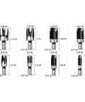 Boss Level 8 Piece Plug Cutter Drill Bit Set Premium Carbon Steel Hole Saw Kit for precision woodworking drill bits of various sizes.