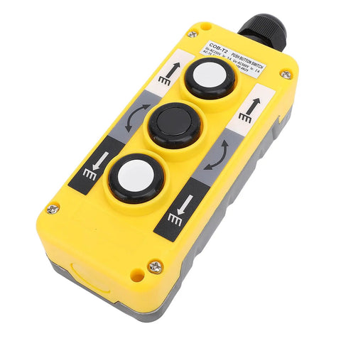 IP68 Rainproof Hoist Crane Push Button Switch Set Up Down Industrial Control Button 3 Button Version COB T2 AC 250V 5A 500V 2A