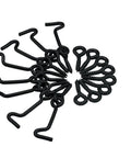 Badass Heavy Duty Two Inch Swivel Eye Latch Set Of 8 Secures Exterior Garden Gates Wood Doors And Fences With Rust Proof Black Mounts Fastened Tight For Tough All Season Use, featuring eight black steel eye hooks.