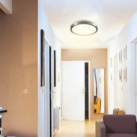 16 Inch LED Motion Sensor Ceiling Light With 23W 1200LM Daylight Sensor installed in a hallway