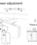 Diagram of power adjustment for Concealed Door Closer Up To 220 Lbs For Heavy Doors Built Tough Non Handed With Dual Speed Control.