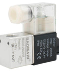 Compact Direct Action Pneumatic Solenoid Valve 2 Way 2 Position 24V DC 3mm Orifice PT Quarter Inch Thread 0 To 10 Kgf Per Cm2