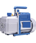 Heavy Duty Dual Stage Vacuum Pump Refrigeration AC Repair Kit With Precision Pressure Gauge Aluminum Housing 550 Watt Motor side view