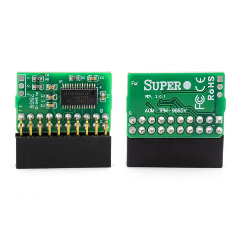 Front and back view of 20 Pin LPC TPM 2.0 Security Module for Motherboards and Servers, Compatible with AOM TPM 9665V TCG 2.0