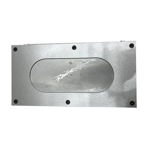 Top view of Heavy Duty 6x12 Inch Rectangular Magnetic Chuck for Lathes and Surface Grinding Machines. Smooth surface with bolt holes.