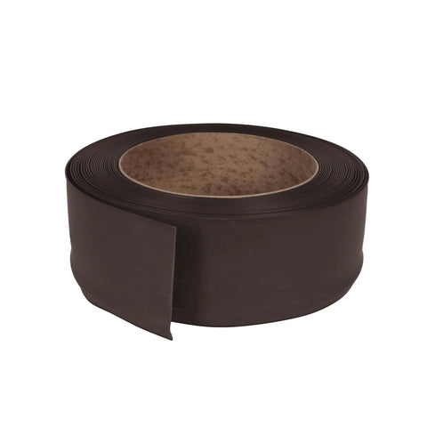 4 Inch By 60 Foot Dry Back Vinyl Wall Base Flexible Trim roll in brown, showcasing easy install molding for floors and baseboards.