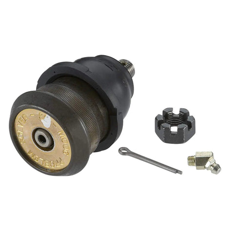Front Lower Suspension Ball Joint for Chevrolet Camaro Bolt-On Replacement That Delivers Smooth Steering Precise Alignment And Long Lasting Durability With Easy Install For Classic And Modern Camaros, black steel joint with cotter pin and grease fitting