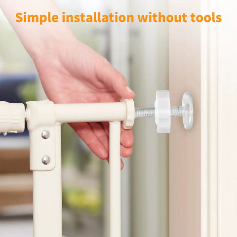 Heavy Duty M10 Threaded Spindle Rods For Baby Safety Gates 4 Pack White Replacement Mounting Bolts shown during simple installation
