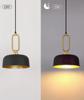 Industrial Pendant Lights 2 Pack Black Farmhouse Ceiling Fixtures Vintage Hanging Lights For Kitchen Island Hallway Dining Room Adjustable Height Durable Metal Dome Shade in daylight and lit at night