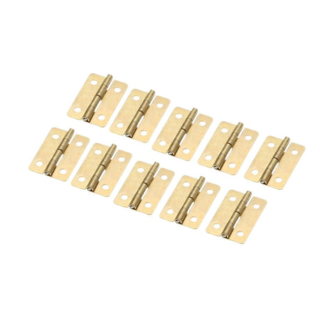 Beefy Rotating Concealed Cabinet Hinges Set, 10 Pcs mini door hinges, brass, 30x21mm, laid flat