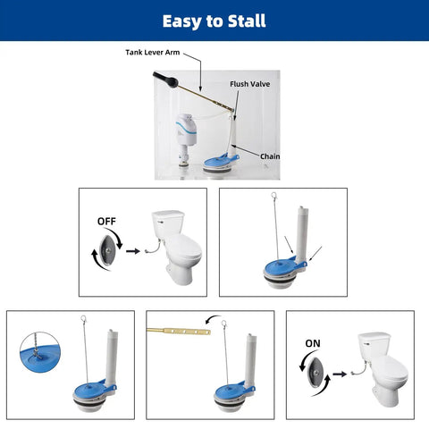 Installation guide for 3-Inch Toilet Flapper Replacement Kit For Gerber 99-788 with rubber flapper and stainless steel chain.
