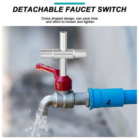 Eight Piece Multi Function Sillcock Key Set for Radiators Faucets and Meter Boxes used on outdoor water faucet