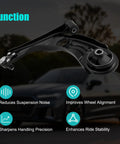2-Piece Front Lower Control Arms With Ball Joint Fit Chevrolet Sonic 2012 2013 2014 2015 2016 2017 2018 2019 2020 OE-Grade Replacement Beefed-Up Steel Direct Fit Suspension Upgrade For Smoother Handling And Tight Steering, front control arm view