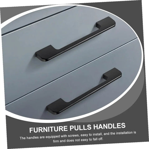 Matte Black Cabinet Door Handles With Screws installed on drawer