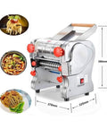 Versatile Heavy Duty Electric Noodle Machine Make Fresh Spaghetti Lasagna And Linguine No Fuss Adjustable Dough Roller dimensions and features.
