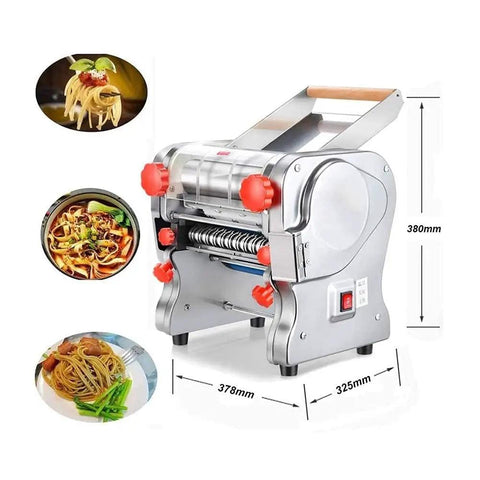 Versatile Heavy Duty Electric Noodle Machine Make Fresh Spaghetti Lasagna And Linguine No Fuss Adjustable Dough Roller dimensions and features.
