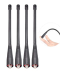 Your Go To Dual Band Ham Radio Antenna For 136-174MHz And 400-470MHz, Omnidirectional SMA Female, 3dBi Gain, 4 Pack shown with flexibility
