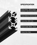 600mm 2020 Series V Slot Aluminum Extrusion Profile 20x20 Black Rail Kit Four Pieces for 2020 Corner Bracket Hardware