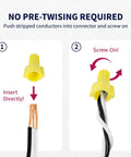 Yellow Winged Wire Connectors 500 Piece Set For AWG 18 To 10 Twist On Wire Nuts With Fast Tool Free Installation guide