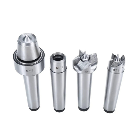 MT2 Wood Lathe Live Center Set 4 Piece Precision Drive Spur Cup Kit For Woodworking And Metalworking Lathe Ultra High Accuracy 0.005mm