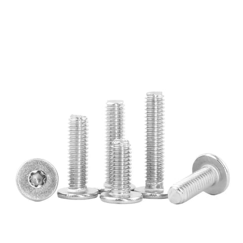 Top-Shelf 304 Stainless Steel Ultra Low Head Machine Screws With Six-Lobe Wafer Heads, assorted sizes M2 to M8, durable and rust-proof.