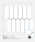 Peel And Stick Picket Tile Backsplash White Matte Ceramic Look Long Hexagon Self Adhesive Wall Tiles Pack Of 12 Waterproof And Heat Resistant