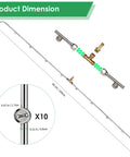 Diagram of Ten Nozzles Metal Sprayer Boom Wand with Three Eighth Inch Brass Barb Up To 55.1 Inches Long Heavy Duty Rust Resistant Sprayer