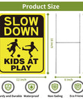 Two Pack Kids At Play Signs For Street With Metal Stakes Double Sided 16 By 12 Inch Children At Play Safety Signs Size Chart