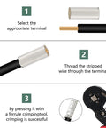 Step by step guide using Pro Grade 305 Piece Wire Ferrule Kit With Copper Silver Plated Crimp Terminals Non Insulated Electrical Cable Sleeves