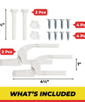 White Plastic Toilet Seat Hinge Replacement with Bolts and Nuts Durable Construction Easy Install for a No Fuss Upgrade Kit Contents