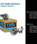2 Piece Front Wheel Bearing And Hub Assembly Set For 2004-2008 Chevrolet Colorado And GMC Canyon, kit details shown