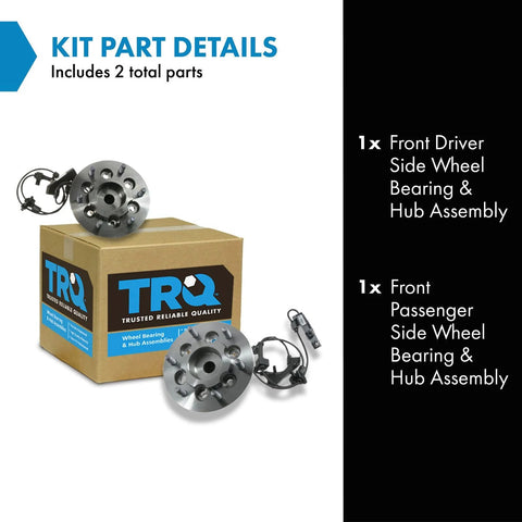 2 Piece Front Wheel Bearing And Hub Assembly Set For 2004-2008 Chevrolet Colorado And GMC Canyon, kit details shown