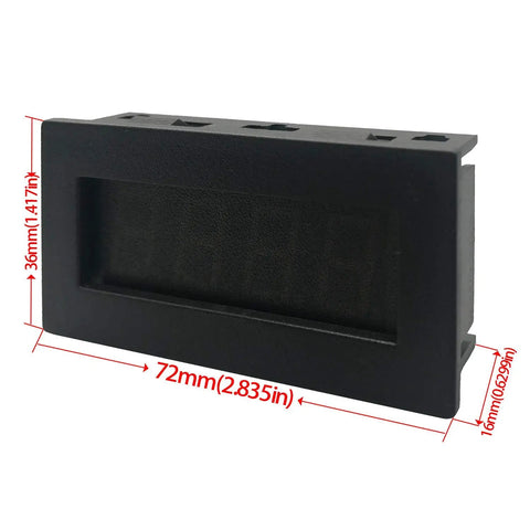 Side view of Green LED Tachometer RPM Speed Meter With Hall Proximity Sensor Magnet NPN For Lathe CNC Mower Conveyor Belt 5 To 9999 RPM DC 8 To 15V 0.56 Inch Display, showing dimensions of 72mm width, 36mm height, and 16mm depth.