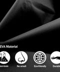 Black EVA Waterproof Rain Poncho Coat With Hood And Long Sleeves For Adults Unisex Outdoor Rain Gear fabric details