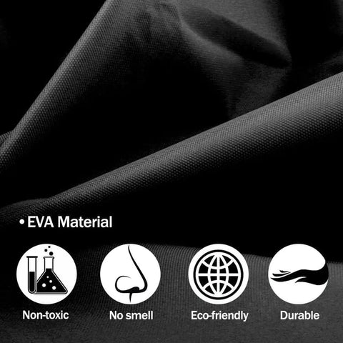 Black EVA Waterproof Rain Poncho Coat With Hood And Long Sleeves For Adults Unisex Outdoor Rain Gear fabric details