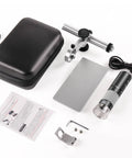 4K Digital Microscope With Metal Pro Stand, 3840x2160 Resolution USB Scope, 50X To 1000X Magnification, Compatible With iPhone Android Tablets Mac Windows Linux Chrome, Crystal Clear Views For Pro Detail Junkies. kit with metal stand, USB cable, case