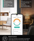 Smart Motion Sensor Dimmer Switch For Single Pole Wiring No Hub Required 2.4GHz WiFi Works With Alexa And Google Assistant Neutral Wire Required UL Certified 2 Pack app interface in bedroom setting