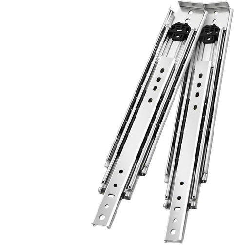 Heavy Duty Ball Bearing Drawer Slides Full Extension Guide Rails made of cold rolled steel, 76mm wide, suitable for heavy load applications.