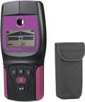 Wall Scanner Stud Finder 4 Modes Detector LCD Display Metal Wood Wire with purple design and gray carrying case.