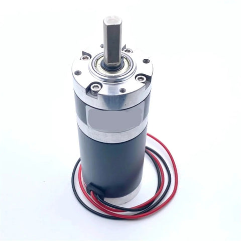 Beefy Torque 38mm Planetary Brushed DC Gear Motor With 8mm Shaft, 12V/24V Geared Motor for robotics and automation, top view