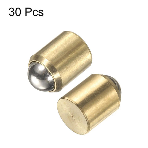 Premium 20 Pcs Ball Point Spring Plungers 12 Mm X 16 Mm Brass No Step Locking Pins, shiny brass plungers with steel ball heads.