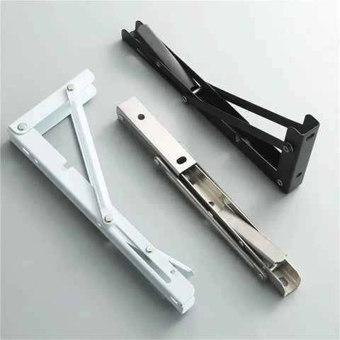 Heavy Duty Folding Shelf Brackets 8 Inch Two Pack Triangle Wall Mounted Shelf Bracket Set With Screws Space Saving