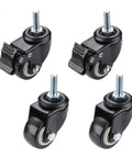 Set of Heavy Duty Furniture Casters 200 Kg Capacity, 1.5 Inch Wheel, 40 mm Stem, 360 Degree Swivel Caster with Rubber Protection