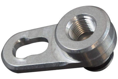 Aluminum ICT Billet vacuum port hose adapter, 1/8 NPT threaded, LSA/LS9 LT4 for Holley High Ram, close-up