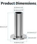 2 Pack LMF20LUU Linear Ball Bearings With Round Flange, 20 mm Bore 32 mm Outer Diameter 80 mm Length, product dimensions illustration.