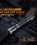 Beast Mode 3100 Lumen Tactical Flashlight with Long Throw USB C Rechargeable on tactical gear background