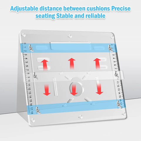 Premium 8mm Thick Acrylic Router Table Insert Plate For Woodworking with adjustable fittings and measurement markings.