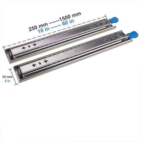 Full Extension Drawer Slides With Lock Ball Bearing Rails, Stainless Steel Beefy Heavy Duty Runners For Smooth Glide, 250-1500 mm