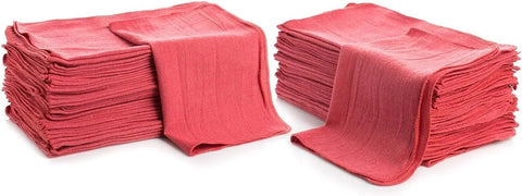 Industrial Grade Cotton Shop Towels 14 By 12 Inches 500 Pack Reusable Cleaning Rags in Red